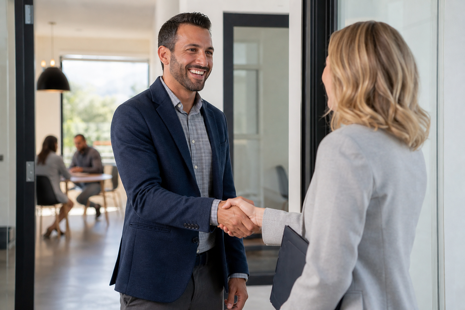 Professionals building a trusted business partnership